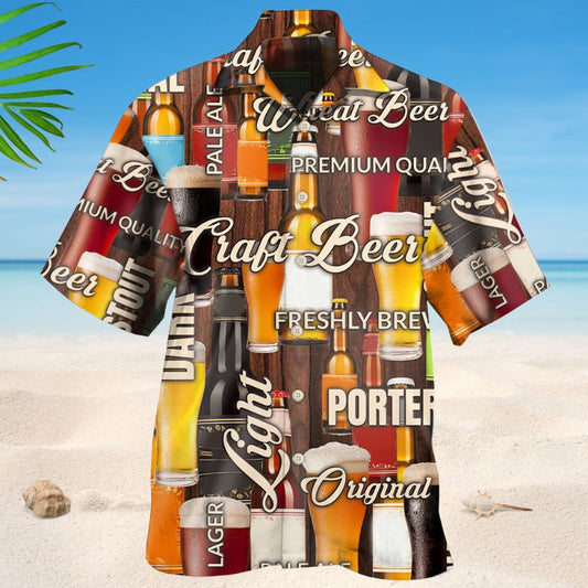 Craft Beer Factory Hawaiian Shirt For Summer Vacation, Beach Travel, And Casual Wear