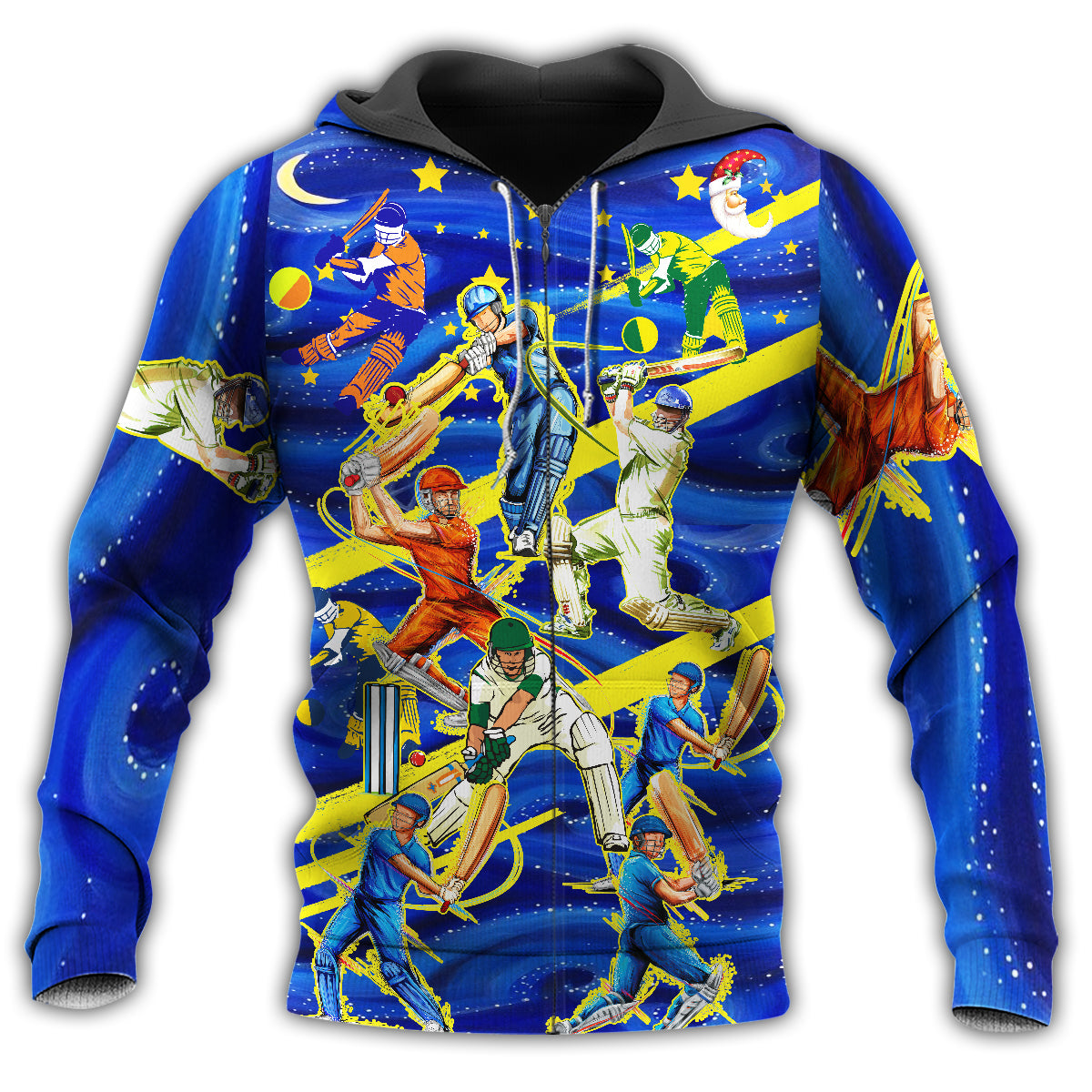 Blue Cricket Night Game Hoodie For Relaxed Streetwear Weekend Travel And Everyday Style
