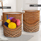 Crochet Rattan Texture Laundry Basket For Room Home Organizer