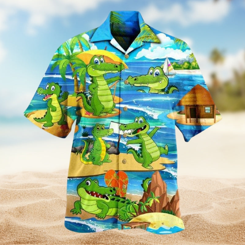 Tropical Crocodile Hawaiian Shirt For Tropical Holiday And Island Inspired Style
