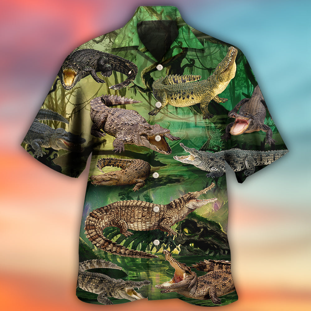 Crocodile Fall Hawaiian Shirt For Beach Parties And Weekend Getaways
