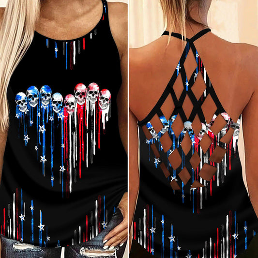 America Independence Day Happiness Hollow Tank Top For Workout Classes And Daily Wear