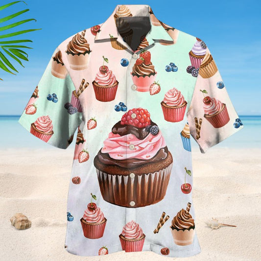 Cute Cupcake Food Baking Hawaiian Shirt For Beach Days, Summer Outings, And Thoughtful Gift Giving