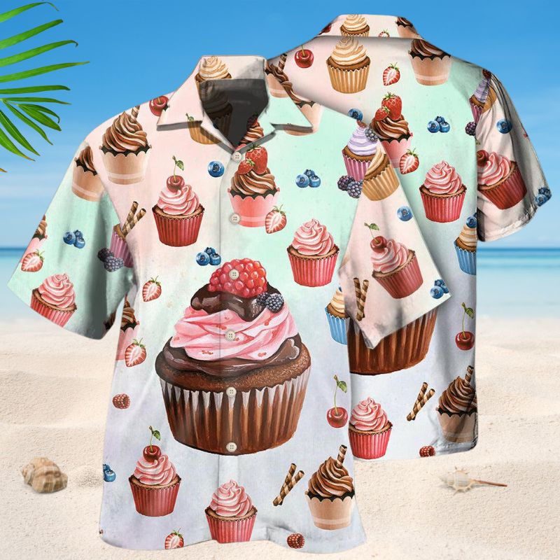 Cute Cupcake Food Baking Hawaiian Shirt For Beach Days, Summer Outings, And Thoughtful Gift Giving
