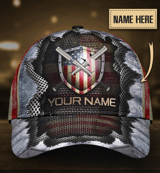 Custom American Baseball Shield Classic Cap For Travel Holidays Parties And Relaxed Casual Styling