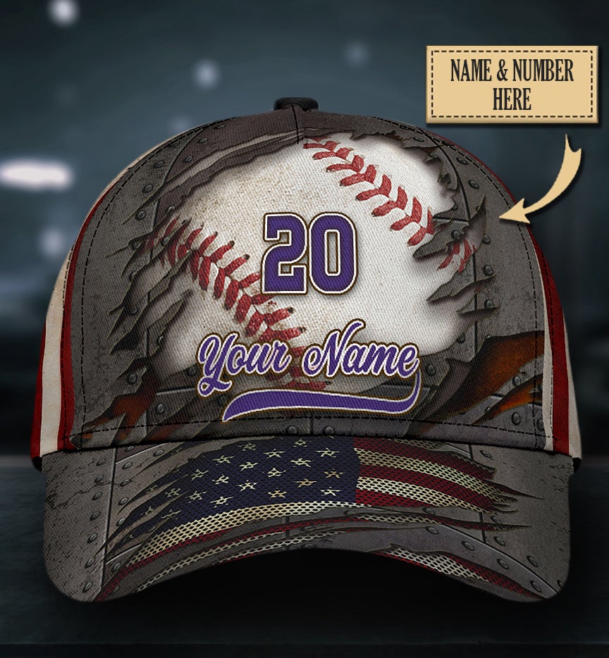 Custom Baseball Crack American Flag Classic Cap For Outdoor Travel Festivals And Relaxed Everyday Wear