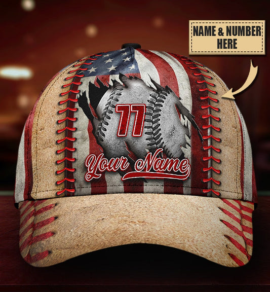 Custom Baseball Crack US Flag Classic Cap For Comfortable Daily Wear Travel And Weekend Outings