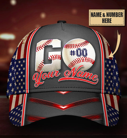 Custom Baseball Go Personalized Name Number Classic Cap For Travel Holidays Parties And Relaxed Casual Styling