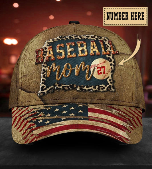 Custom Baseball Mom Personalized Number Classic Cap For Casual Adventures Parties And Seasonal Styling