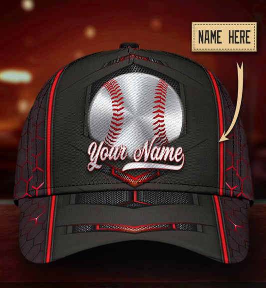 Custom Baseball Silver Pattern Personalized Name Classic Cap For Seasonal Events Outdoor Trips And Everyday Comfort