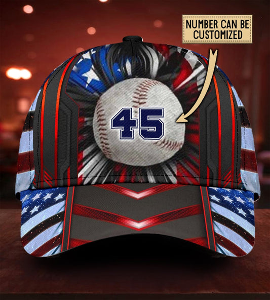 Custom Baseball US Flag Personalized Name Classic Cap For Summer Vacations Parties And Outdoor Events