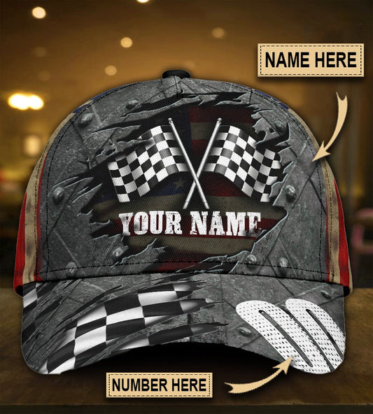 Custom Crack Racing Personalized Name Number Classic Cap For Summer Vacations Parties And Outdoor Events