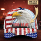 Custom Eagle American Flag Personalized Name Classic Cap For Vacation Style Outdoor Activities And Daily Comfort
