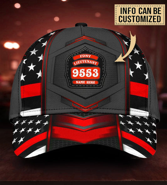 Custom Firefighter US Flag Red Carbon Classic Cap For Daily Styling Weekend Travel And Outdoor Activities