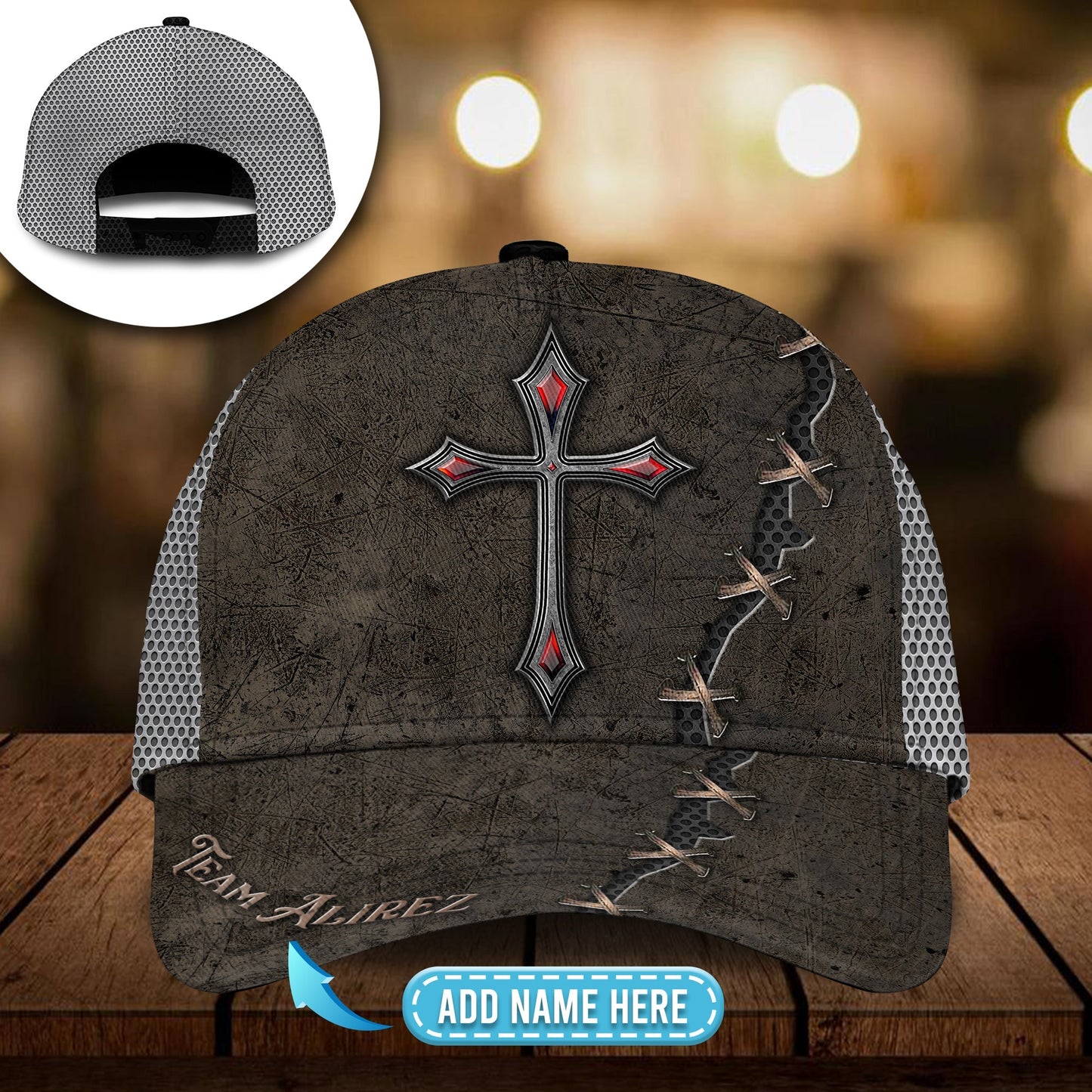 Custom Faith Cross Metal Tear Classic Cap For Parties Vacations And Relaxed Daily Outfits