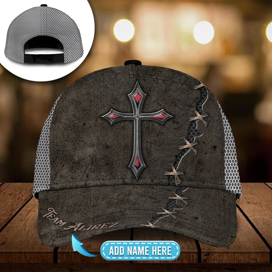 Custom Faith Cross Metal Tear Classic Cap For Parties Vacations And Relaxed Daily Outfits