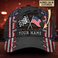 Custom Name Racing American Flag Classic Cap For Comfortable Daily Wear Travel And Weekend Outings