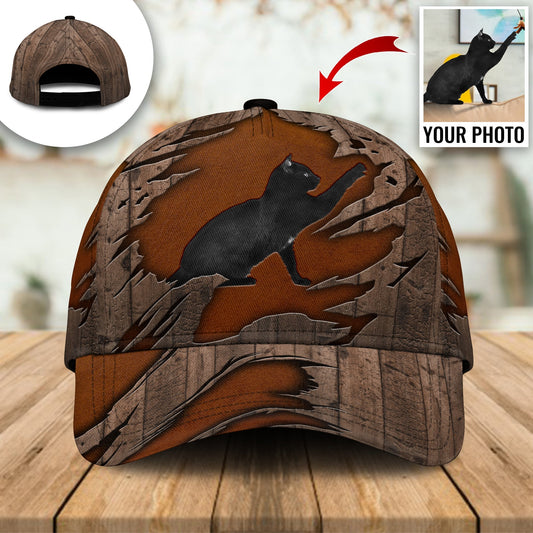 Black Cat Custom Photo Personalized Classic Cap For Everyday Wear Vacations And Seasonal Activities