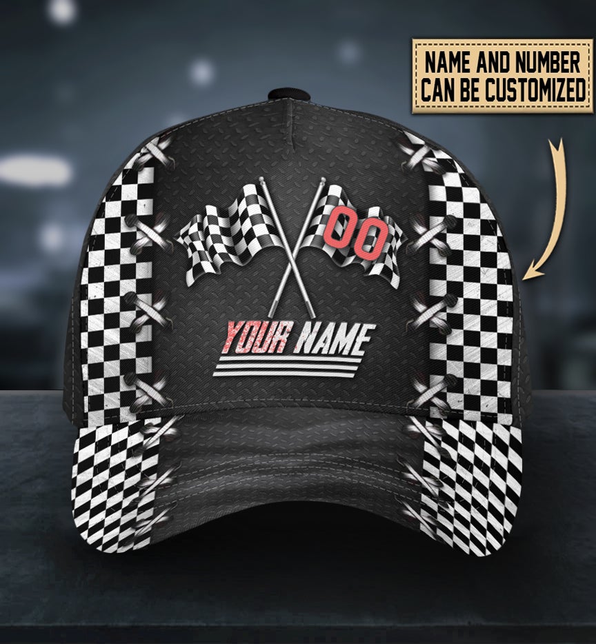 Custom Racing American Flag Classic Cap For Outdoor Activities Weekend Trips And Casual Wear