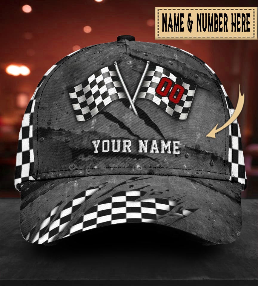 Custom Racing Personalized Name Number Classic Cap For Travel Adventures Weekend Wear And Casual Style