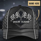 Custom Racing Flag Lover Personalized Name Classic Cap For Beach Days Travel And Relaxed Everyday Outfits