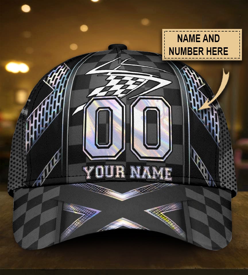 Custom Racing Hologram Personalized Name Number Classic Cap For Casual Adventures Parties And Seasonal Styling
