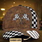 Custom Racing Leather Personalized Number Classic Cap For Beach Days Travel And Relaxed Everyday Outfits