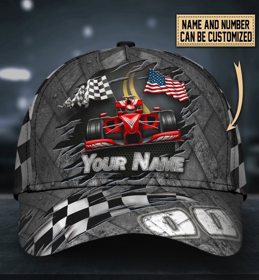 Custom Racing Speed Lover American Flag Classic Cap For Weekend Adventures Festivals And Gift Giving