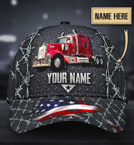 Custom Truck Driver Metal American Classic Cap For Weekend Travel Outdoor Events And Casual Outfits