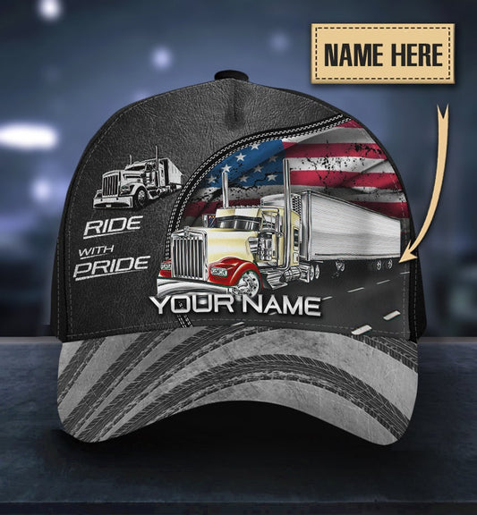 Custom Truck Driver Lifestyle Ride With Pride Classic Cap For Daily Outfits Festivals And Thoughtful Gift Giving