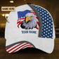 Custom White Proud American Eagle 4th July Name Classic Cap For Vacation Style Outdoor Activities And Daily Comfort