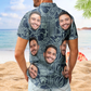 Funny Custom Photo Pet Family Friends Tiki Hawaiian Shirt For Summer Vacation And Beach Travel
