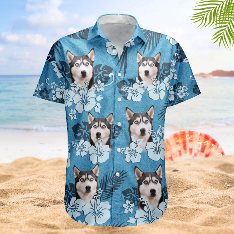Funny Tropical Custom Face Photo Hibiscus Island Hawaiian Shirt For Nature Lovers And Coastal Travel