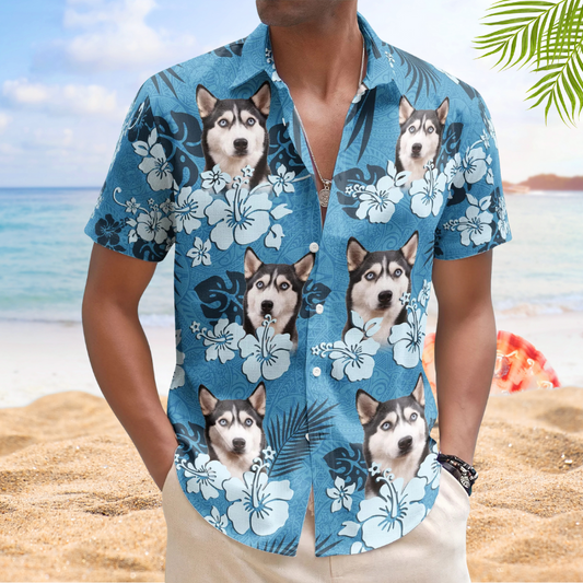Funny Tropical Custom Face Photo Hibiscus Island Hawaiian Shirt For Nature Lovers And Coastal Travel