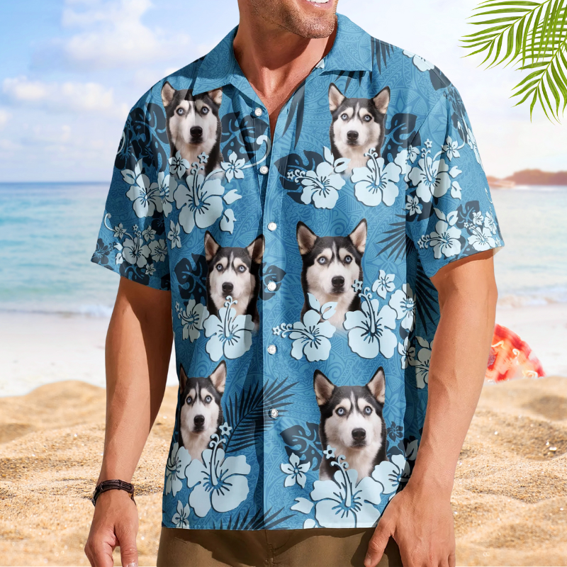 Funny Tropical Custom Face Photo Hibiscus Island Hawaiian Shirt For Nature Lovers And Coastal Travel