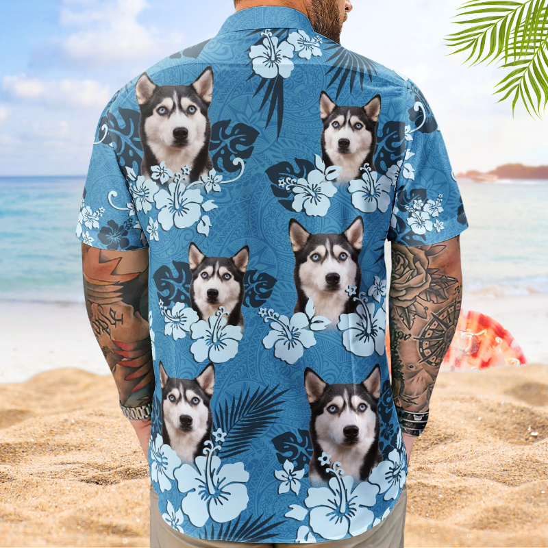 Funny Tropical Custom Face Photo Hibiscus Island Hawaiian Shirt For Nature Lovers And Coastal Travel