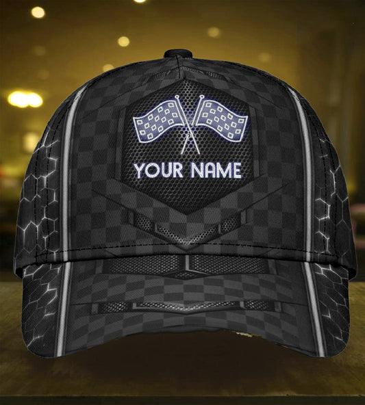 Custom Neon Racing Pattern Personalized Name Classic Cap For Weekend Travel Outdoor Events And Casual Outfits