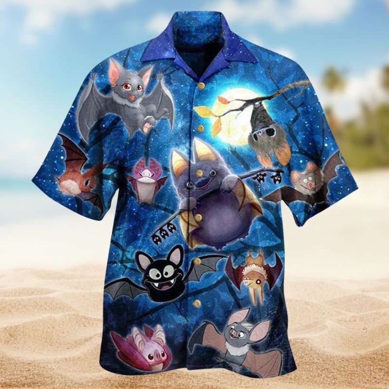 Cute Bats Hawaiian Shirt For Resort Trips, Coastal Parties, And Warm Weather Style