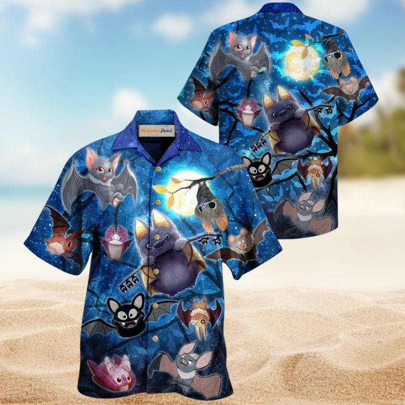 Cute Bats Hawaiian Shirt For Resort Trips, Coastal Parties, And Warm Weather Style