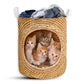 Small Size Cat Bamboo Wave Lovely Laundry Basket For Bathroom Bedroom Storage
