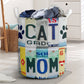 Cat Mom Live Love License Plate Laundry Basket For Room Home Organizer
