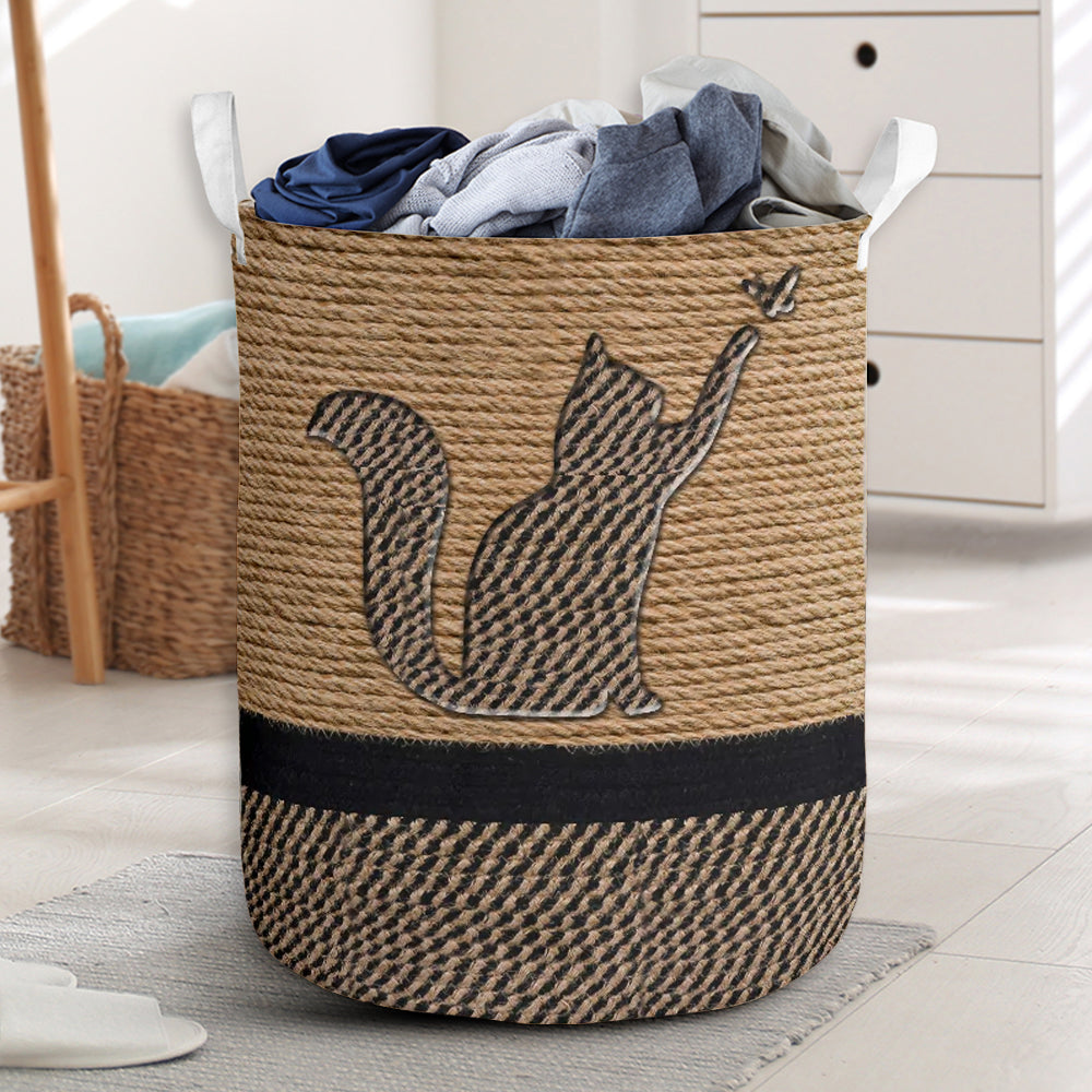Cat Cute Rope Wallpaper Laundry Basket For Room Home Organizer