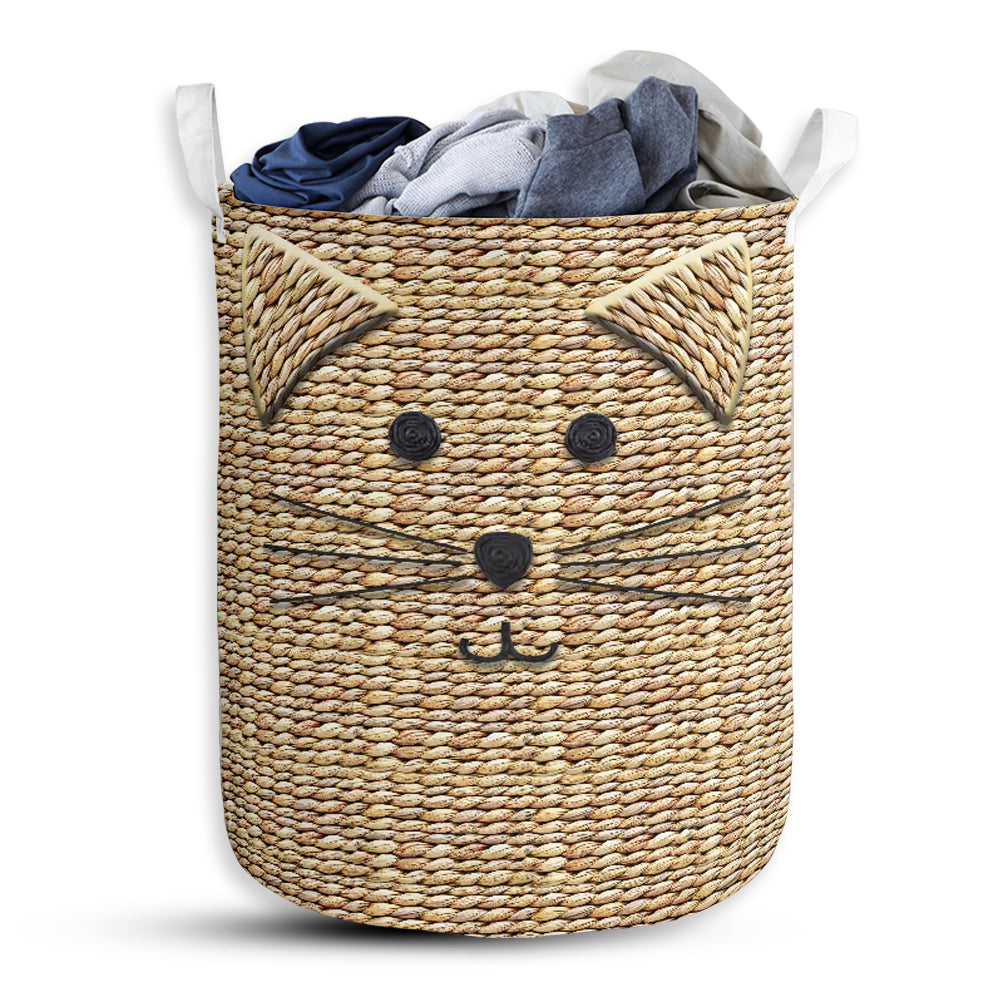 Cat Wicker Laundry Basket For Kids Room Bathroom Bedroom And Everyday Storage Organizer