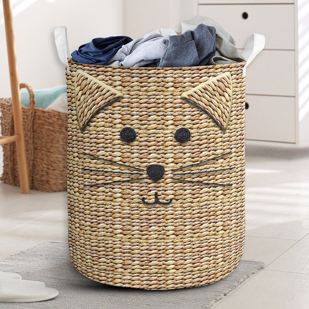 Cat Wicker Laundry Basket For Kids Room Bathroom Bedroom And Everyday Storage Organizer