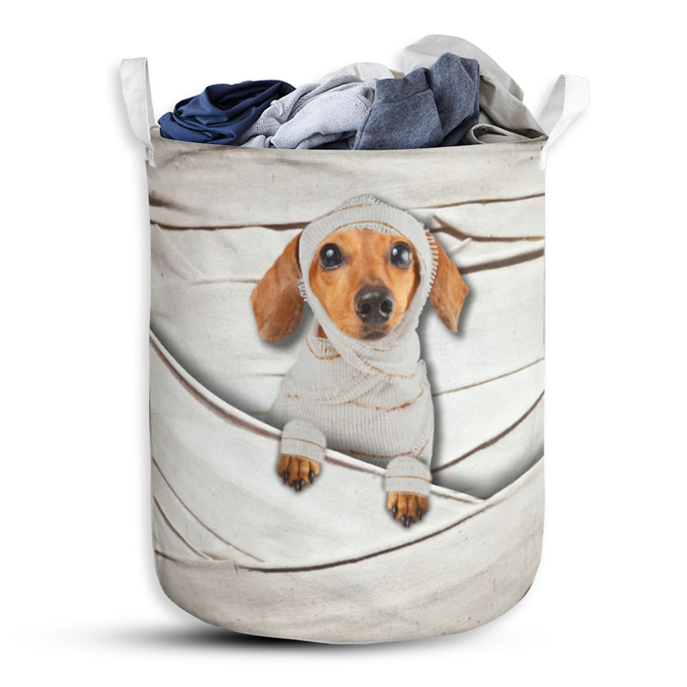 Dachshund Mummy Laundry Basket For Bathroom Bedroom Storage