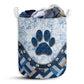 Dog Paw Blue Style Laundry Basket For Bathroom Bedroom Storage