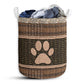Dog Paw Fabric Border Laundry Basket For Bathroom Bedroom Storage