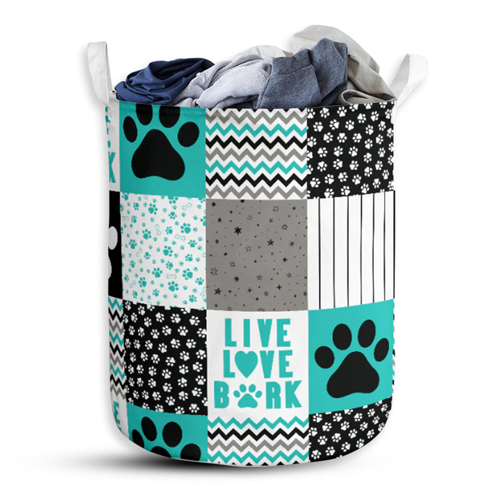 Dog Paw Live Love Bank Laundry Basket For Bathroom Bedroom Storage