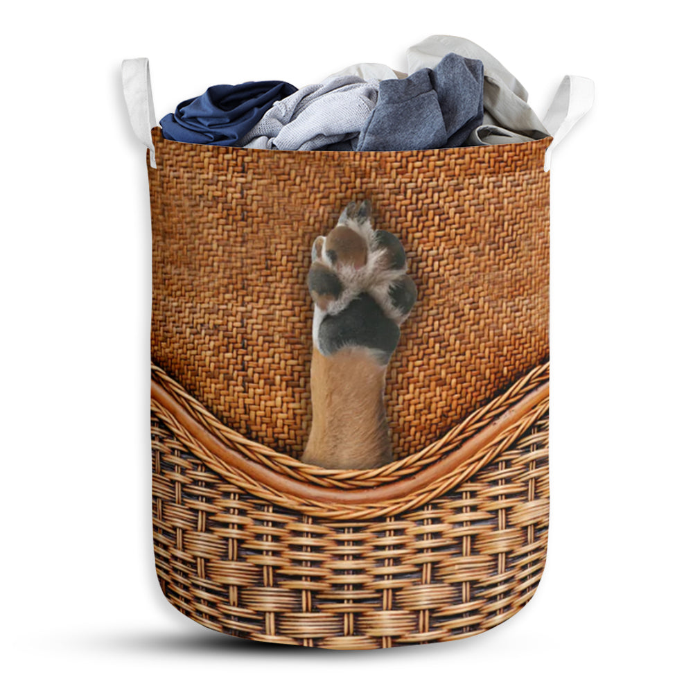 Dog Paw Rattan Texture Laundry Basket For Bathroom Bedroom Storage