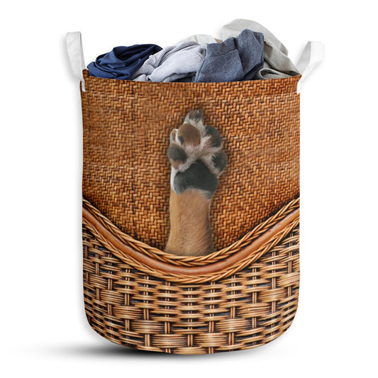 Dog Paw Rattan Texture Laundry Basket For Bathroom Bedroom Storage
